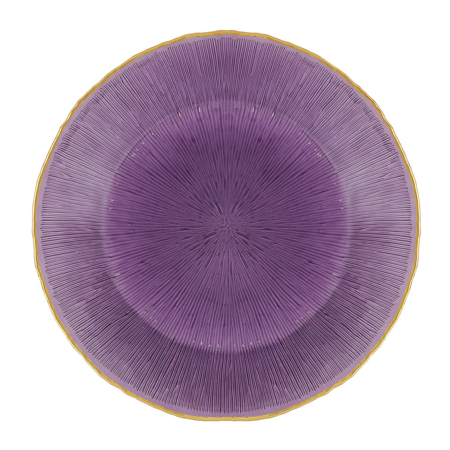 Set Of 2 Purple Radial Glass Charger Plates