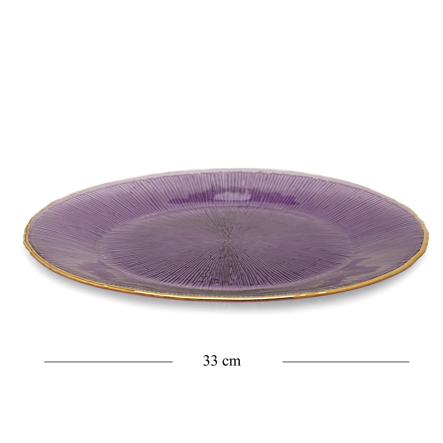 Set Of 2 Purple Radial Glass Charger Plates
