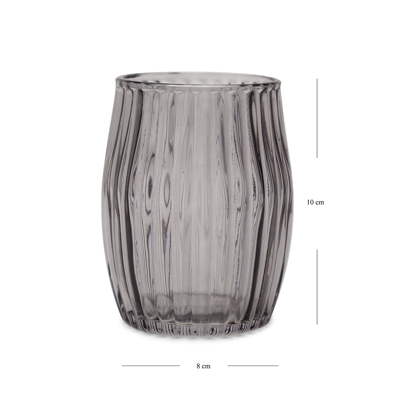Black Ribbed Glass Toothbrush Holder