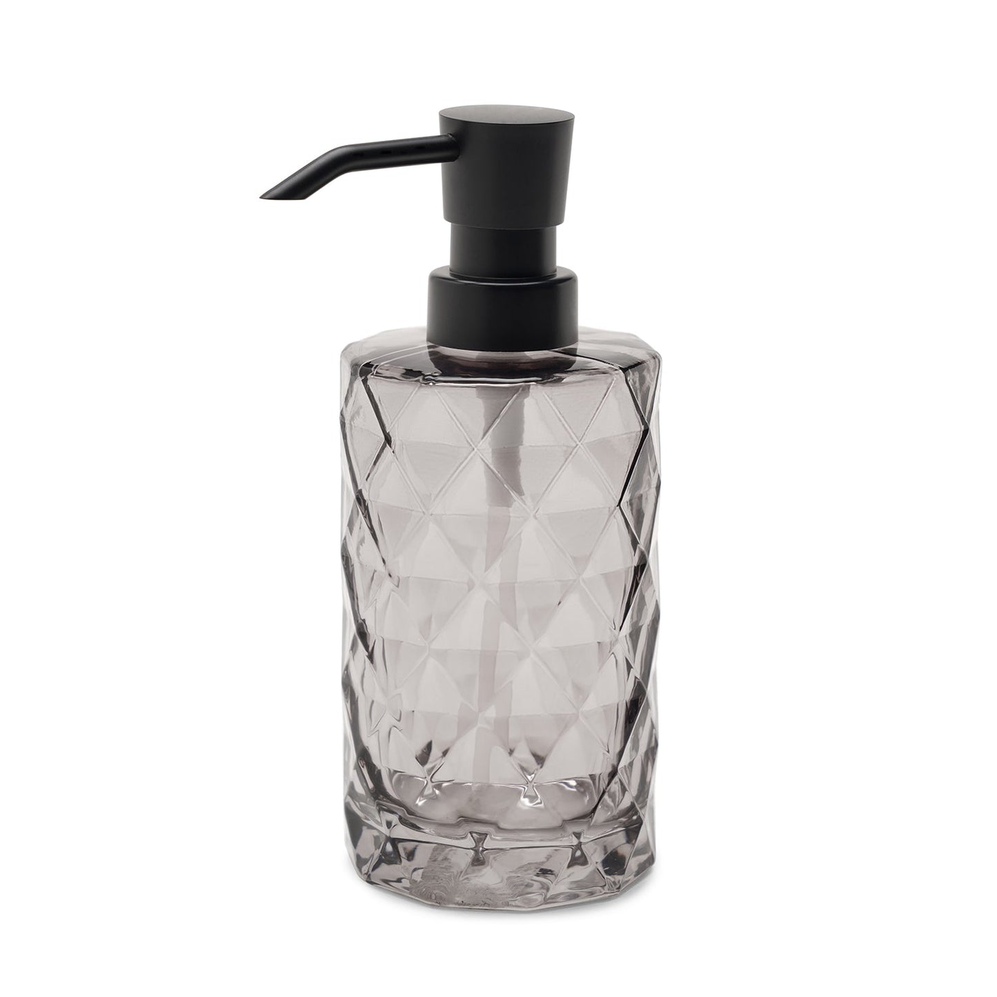 Black Prism Texture Glass Soap Dispenser