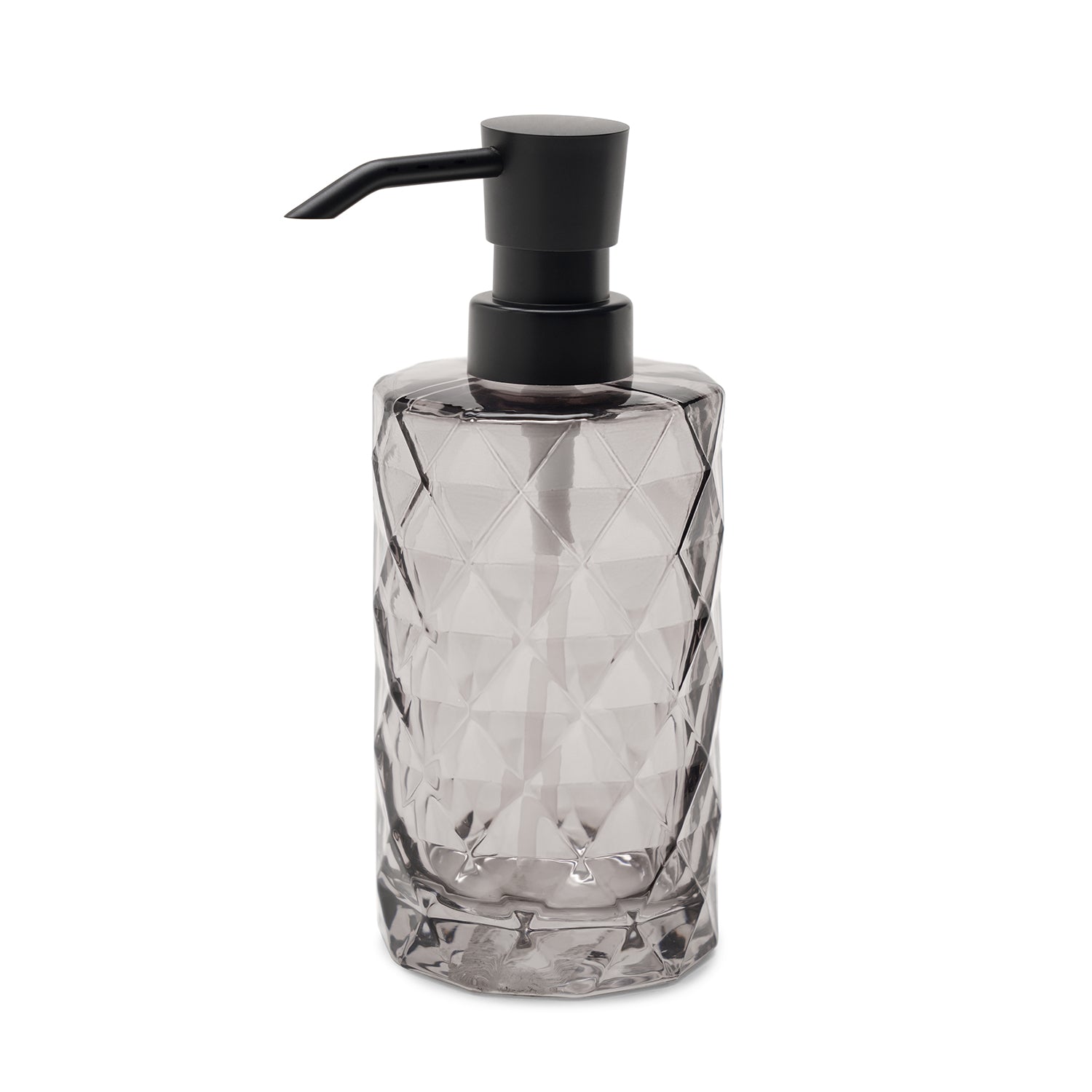 Black Prism Texture Glass Soap Dispenser