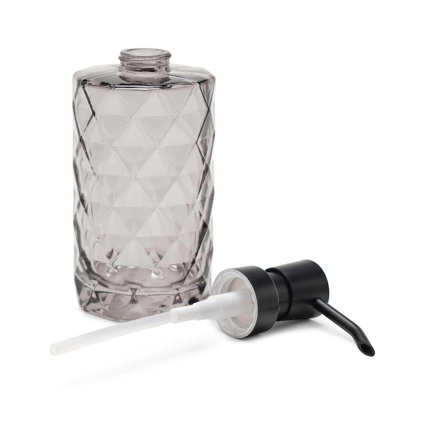 Black Prism Texture Glass Soap Dispenser