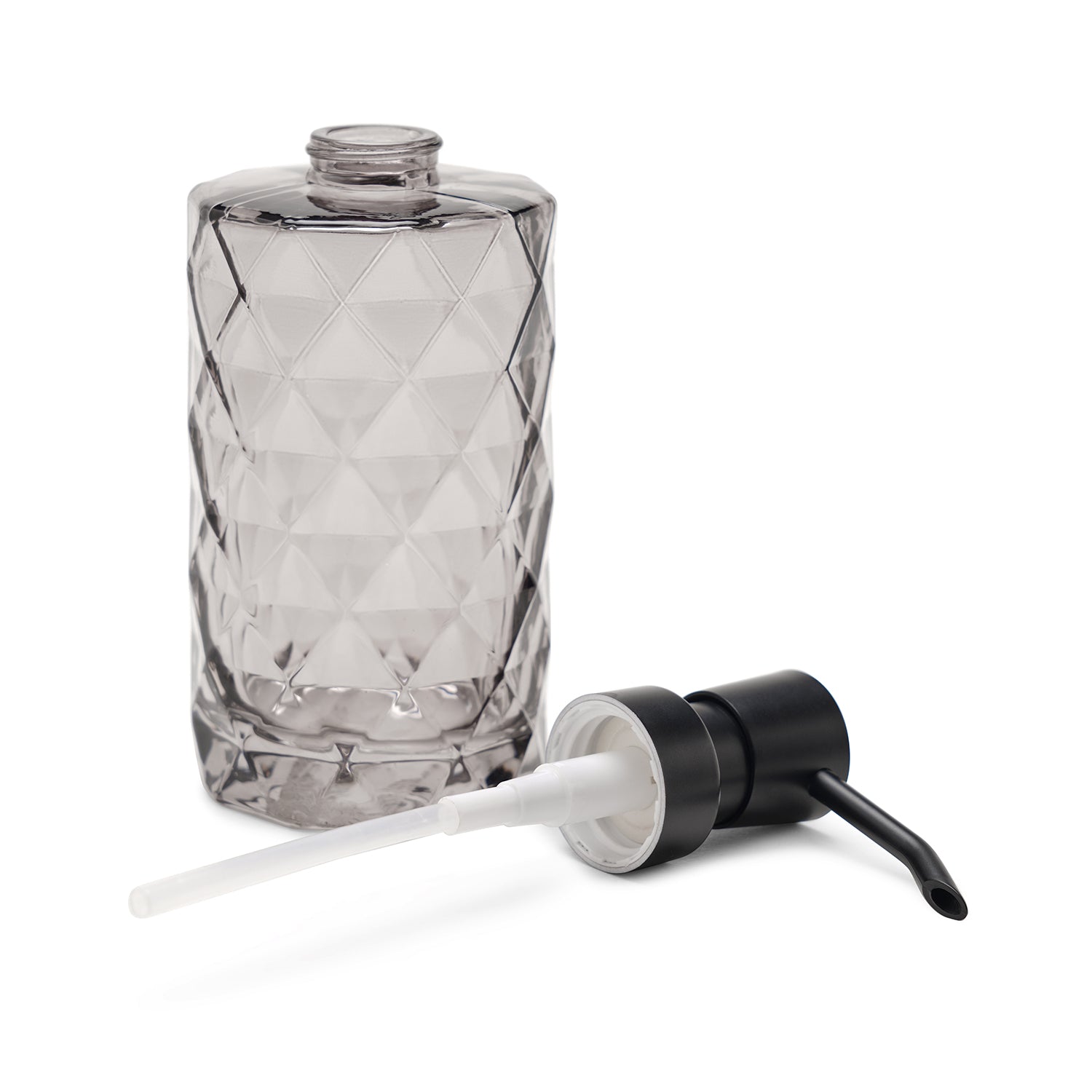 Black Prism Texture Glass Soap Dispenser