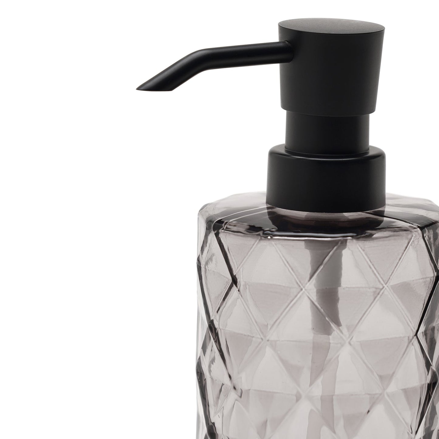 Black Prism Texture Glass Soap Dispenser
