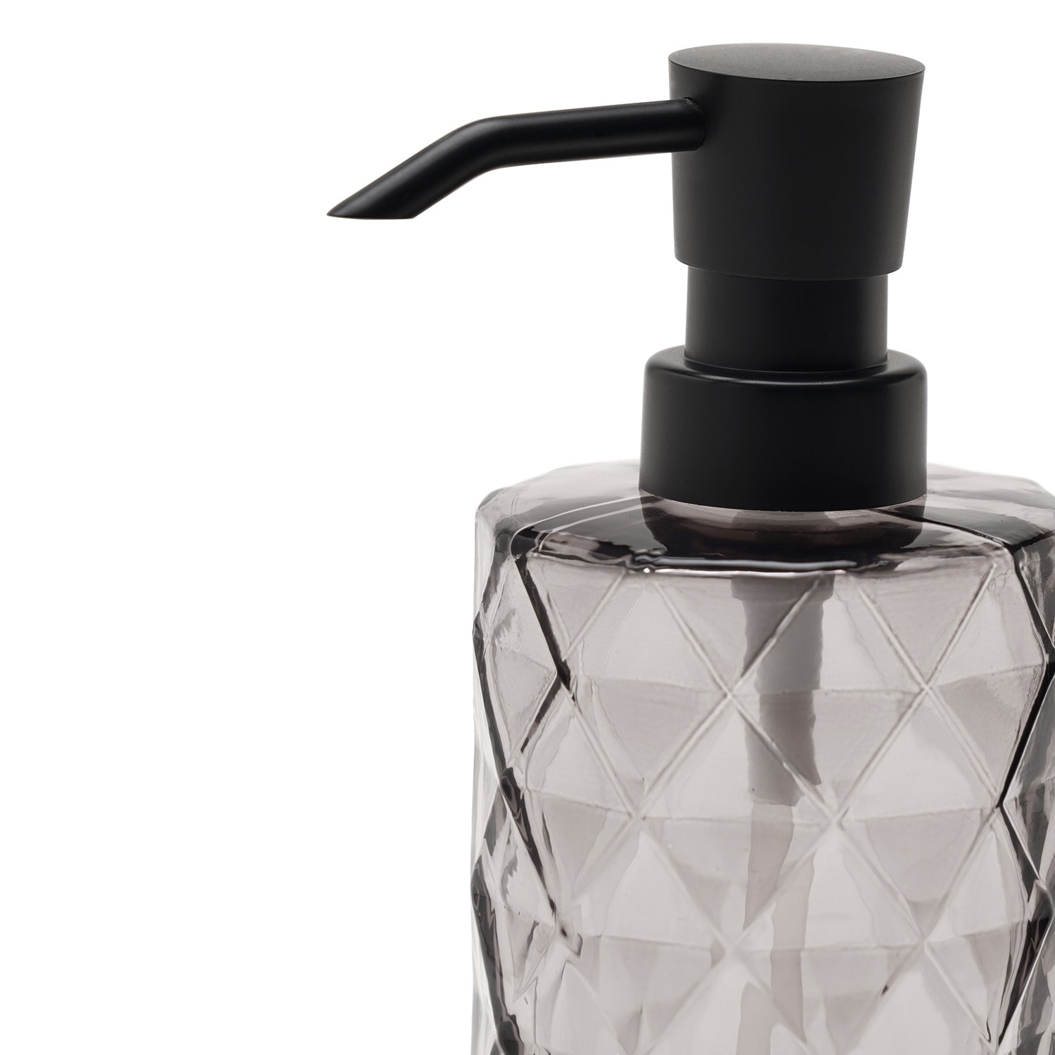 Black Prism Texture Glass Soap Dispenser