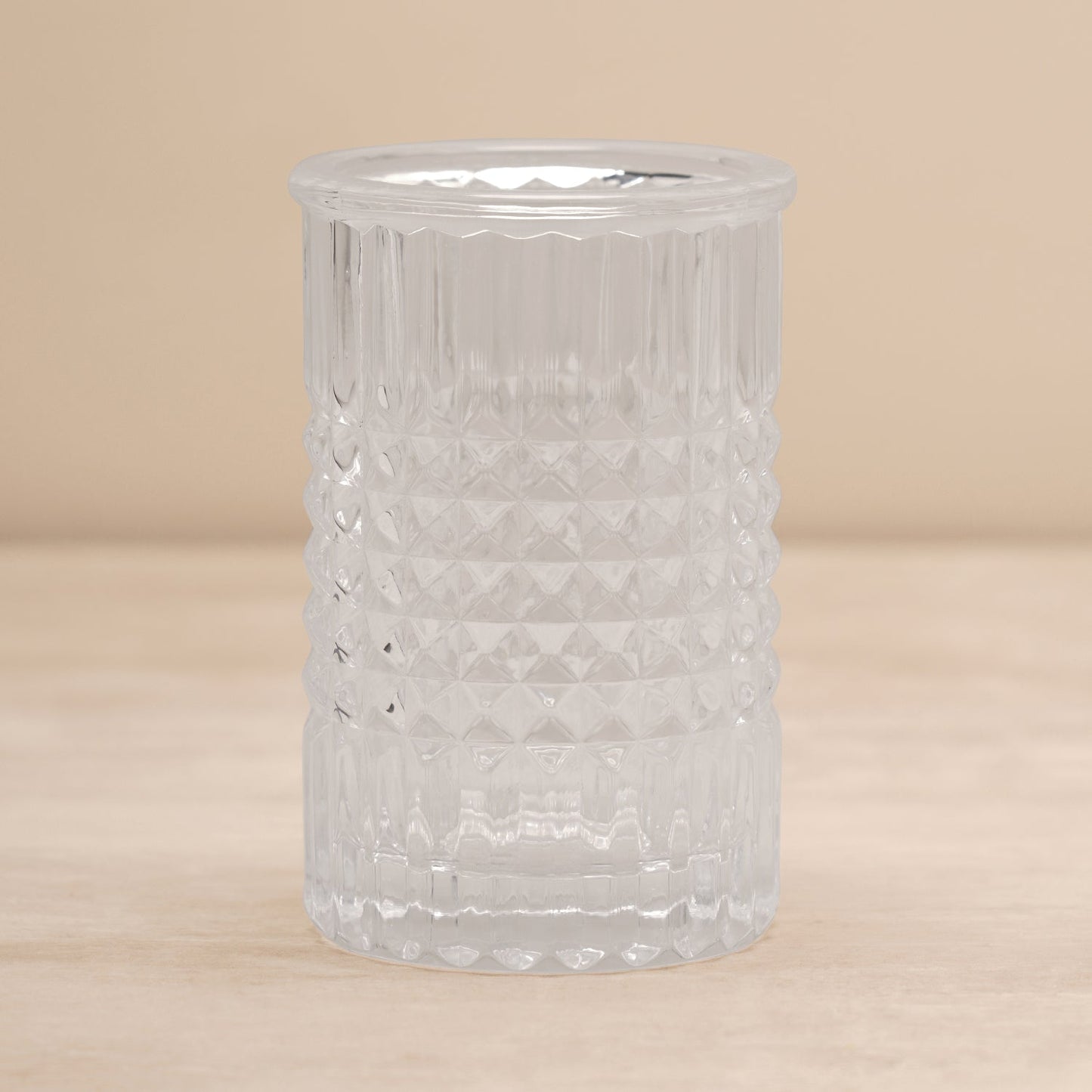 Clear Diamond Texture Glass Toothbrush Holder