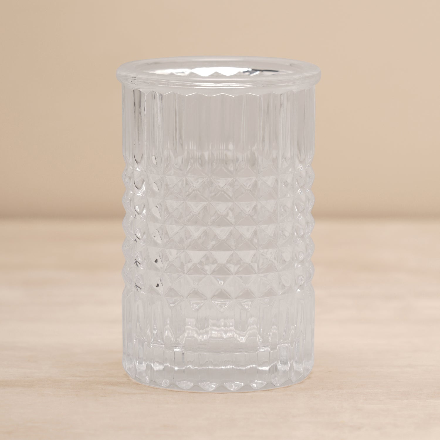 Clear Diamond Texture Glass Toothbrush Holder