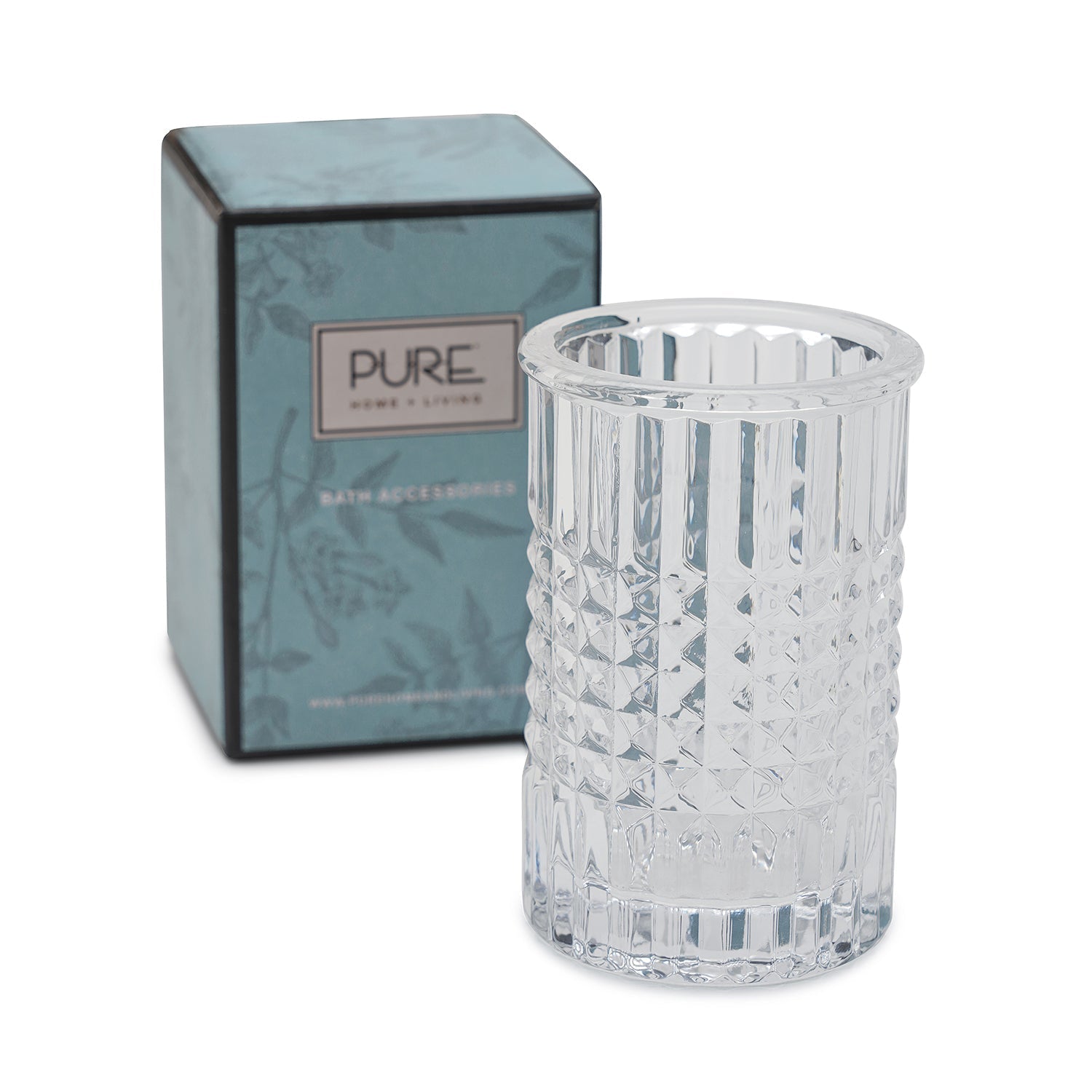 Clear Diamond Texture Glass Toothbrush Holder