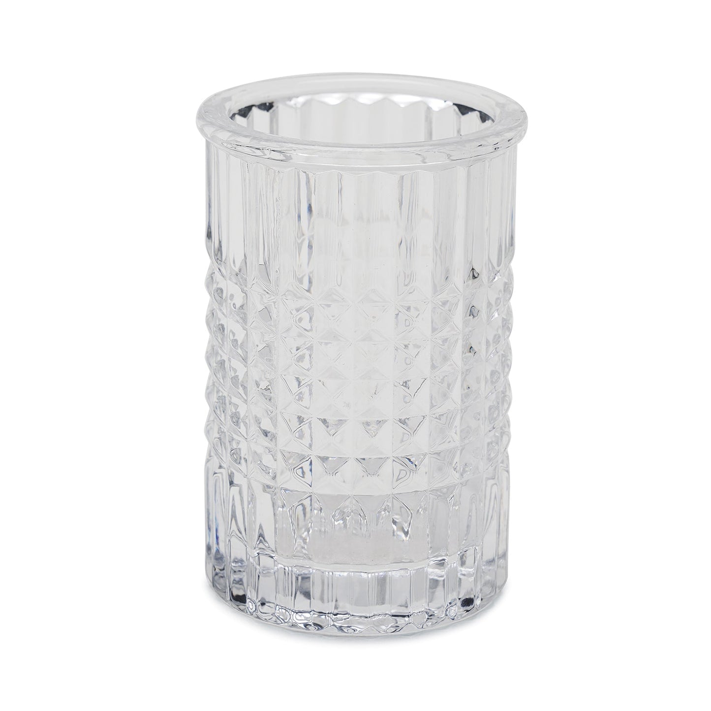 Clear Diamond Texture Glass Toothbrush Holder