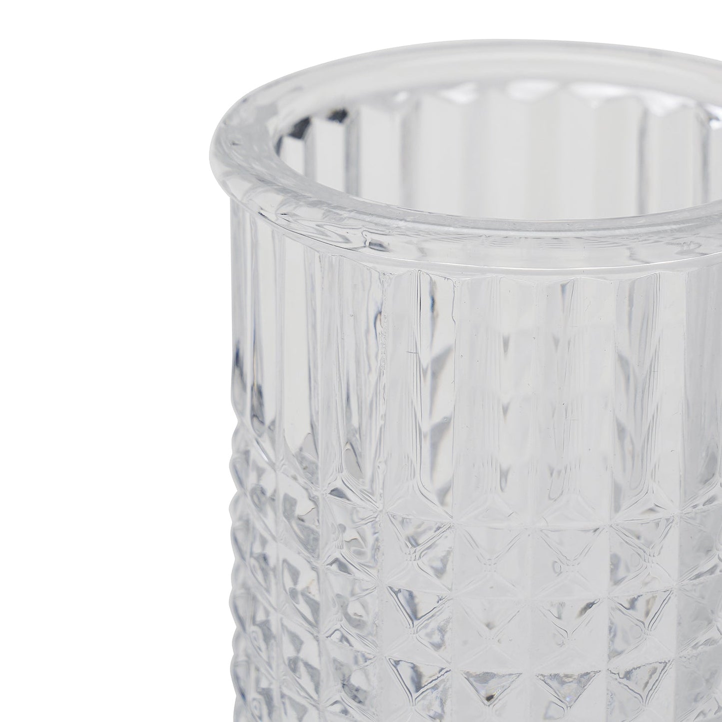 Clear Diamond Texture Glass Toothbrush Holder