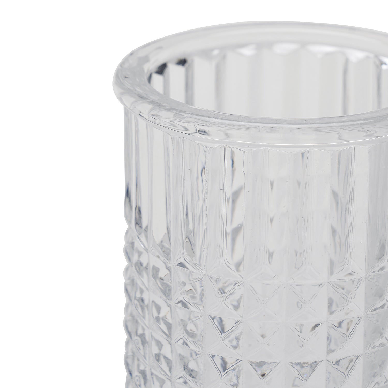 Clear Diamond Texture Glass Toothbrush Holder