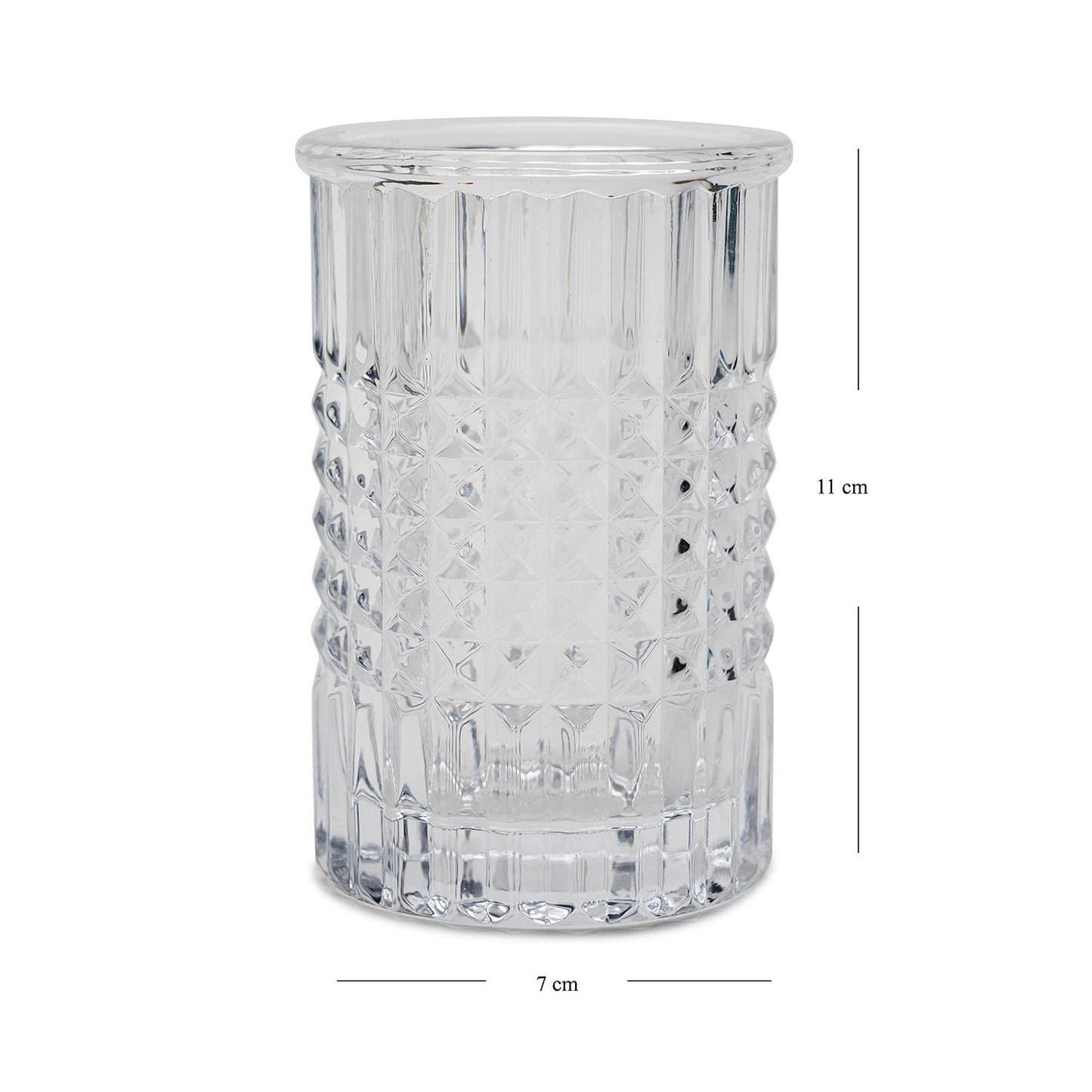 Clear Diamond Texture Glass Toothbrush Holder