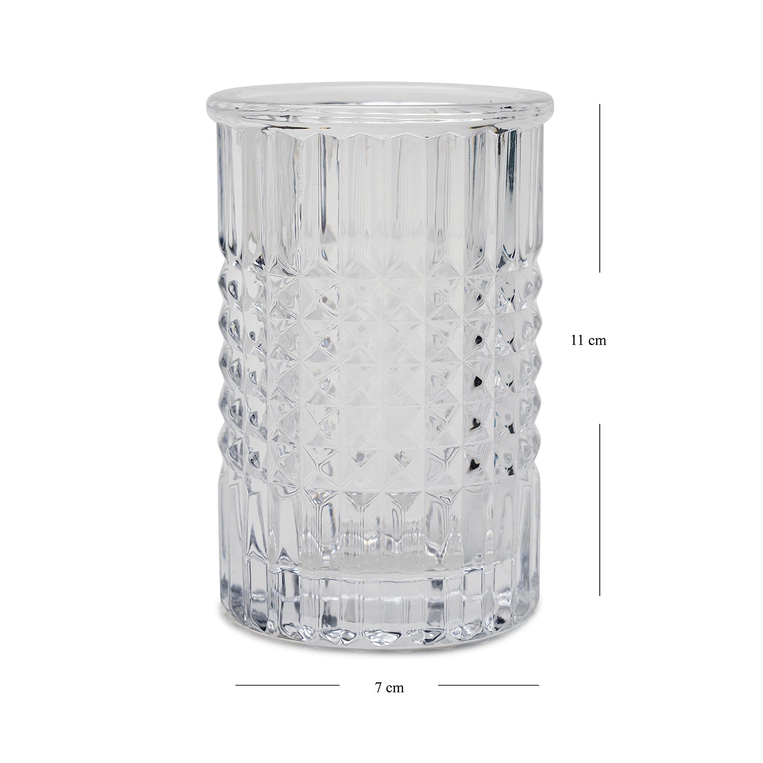 Clear Diamond Texture Glass Toothbrush Holder