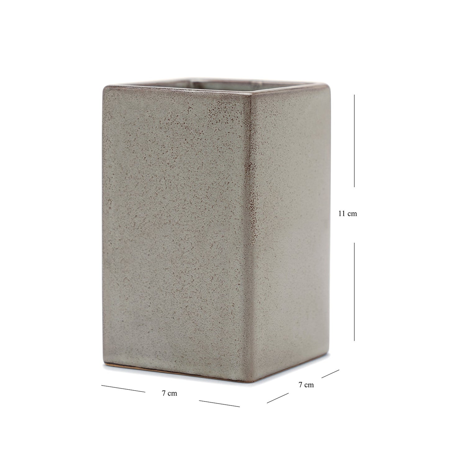 Beige Glazed Stone Toothbrush Holder
