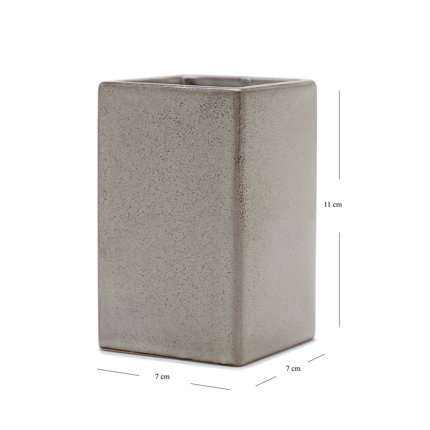 Beige Glazed Stone Toothbrush Holder