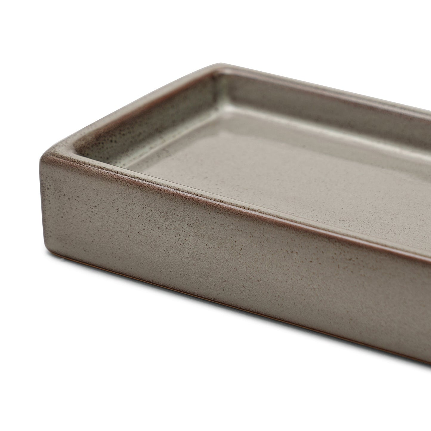 Beige Glazed Stone Soap Dish
