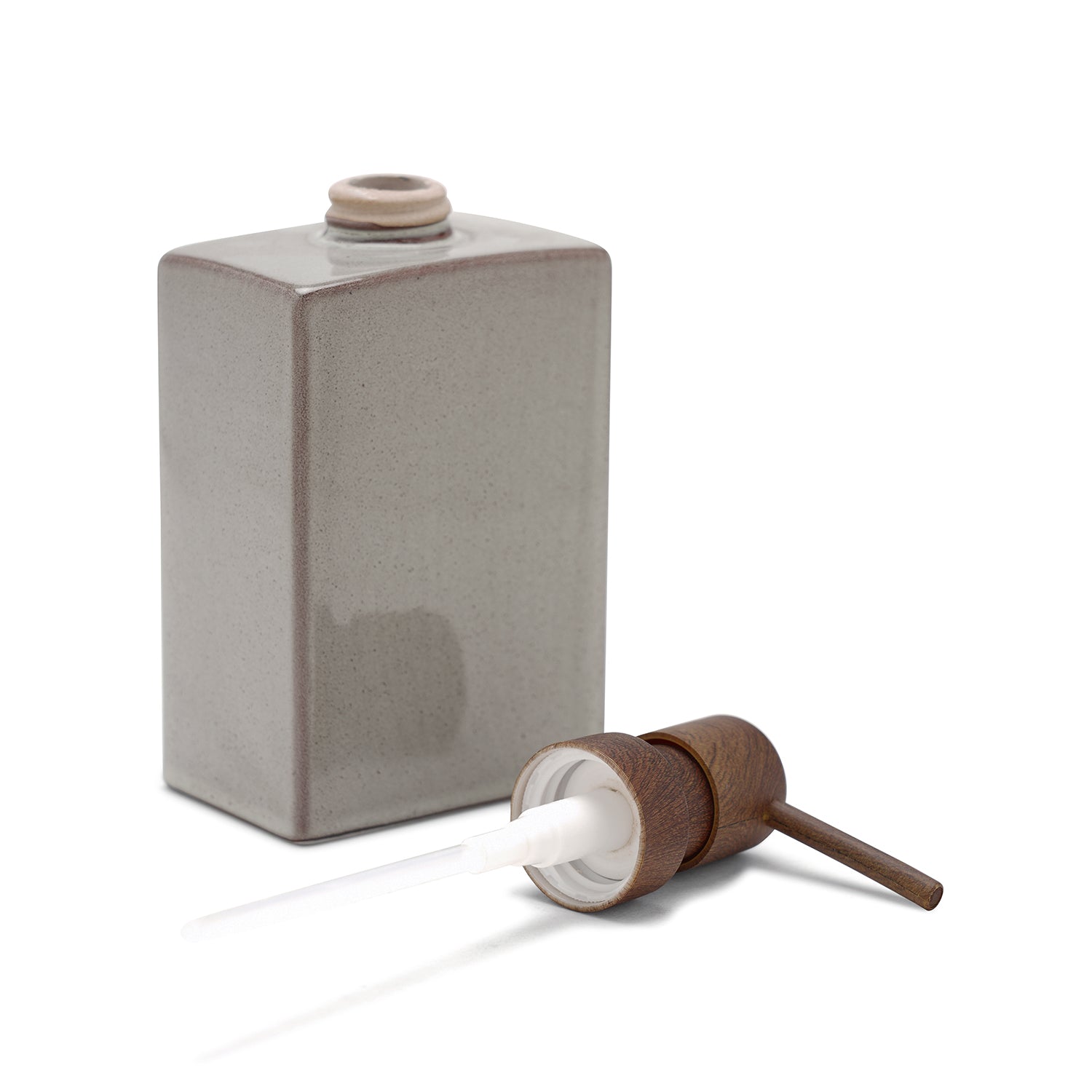 Beige Glazed Stone Soap Dispenser