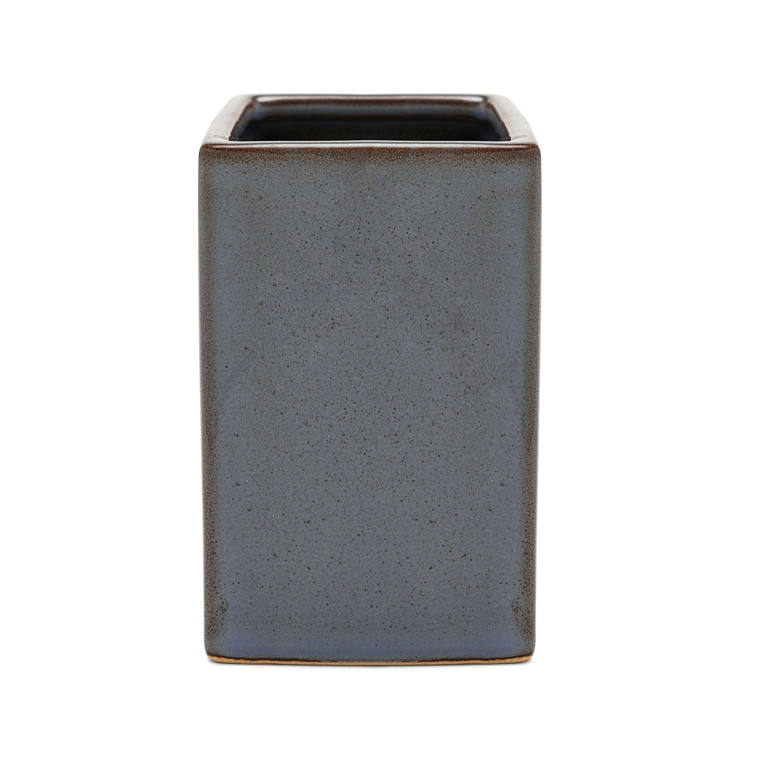 Grey Glazed Stone Toothbrush Holder