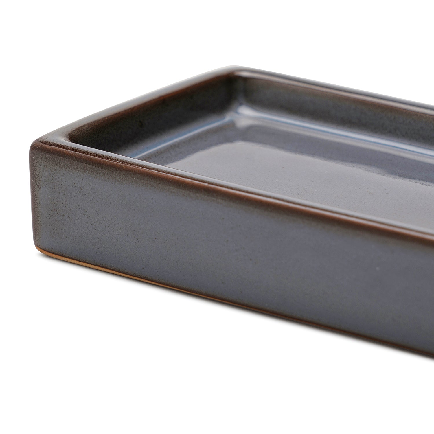 Grey Glazed Stone Soap Dish