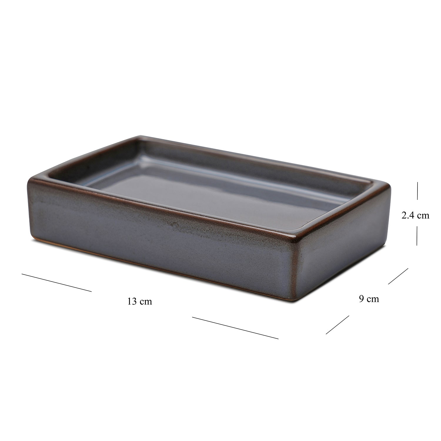 Grey Glazed Stone Soap Dish