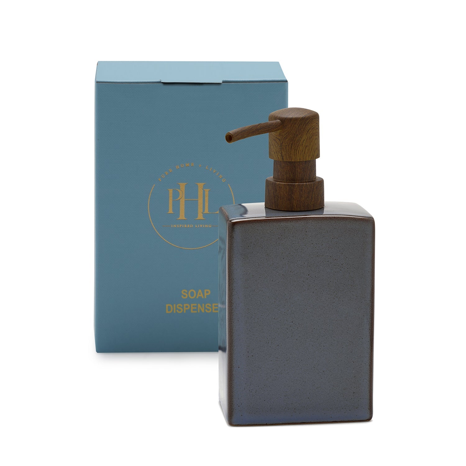 Grey Glazed Stone Soap Dispenser