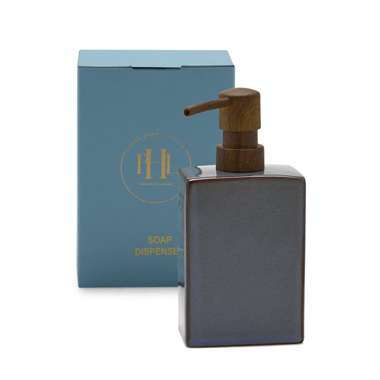 Grey Glazed Stone Soap Dispenser