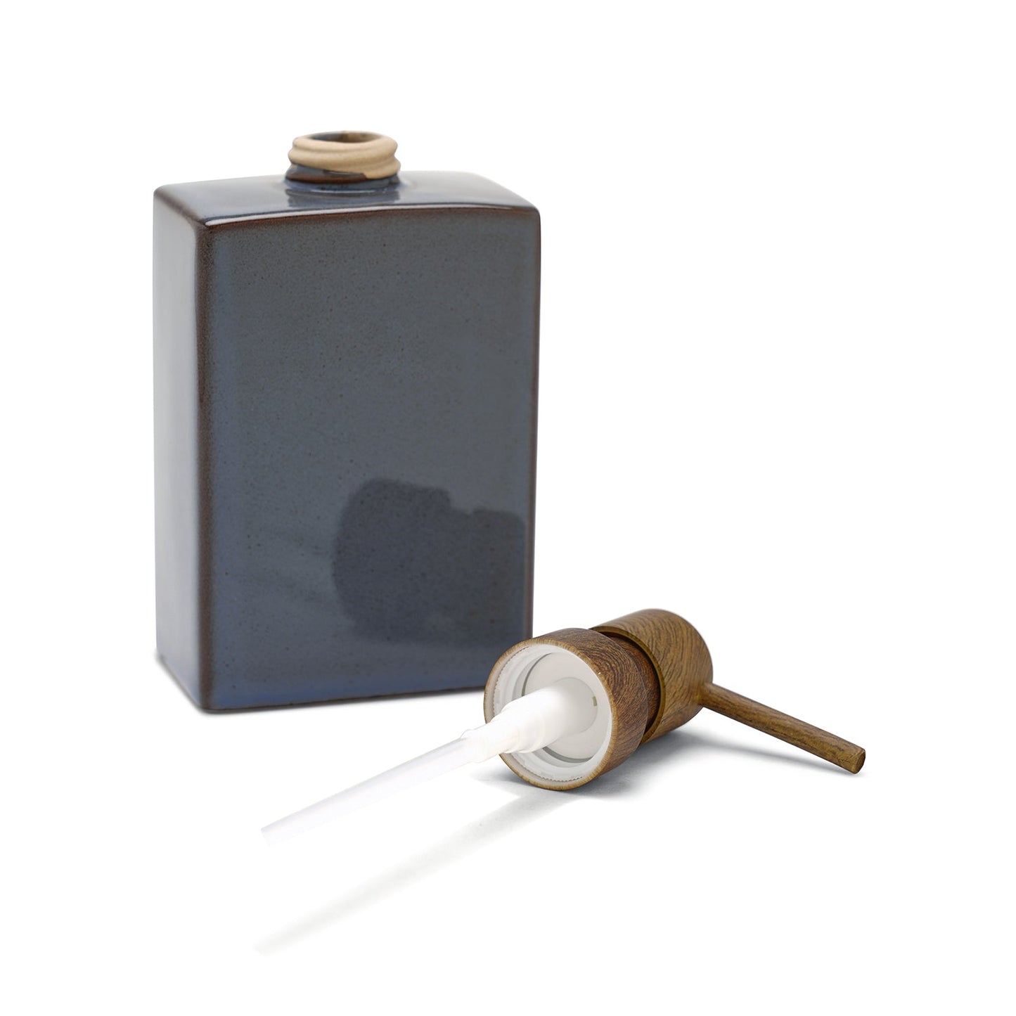 Grey Glazed Stone Soap Dispenser