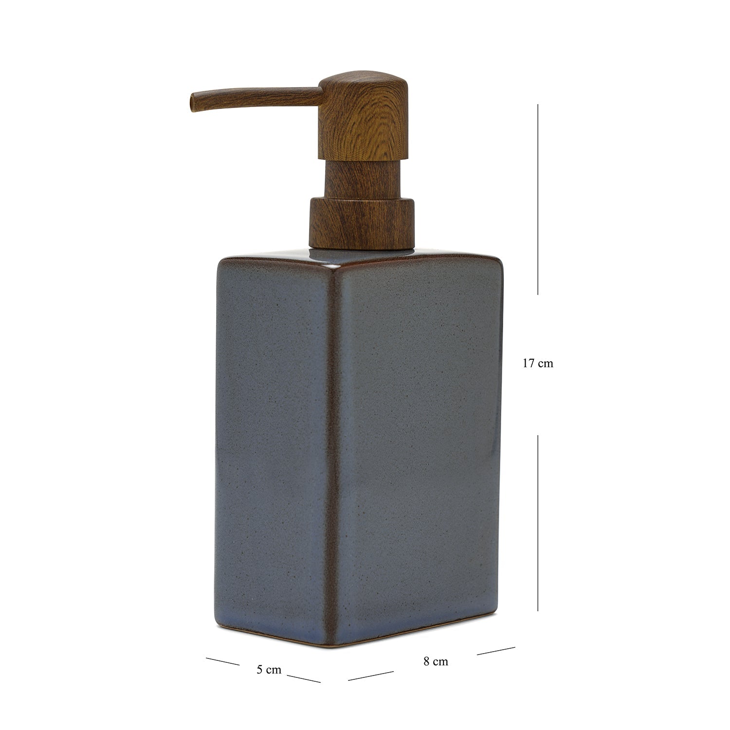 Grey Glazed Stone Soap Dispenser
