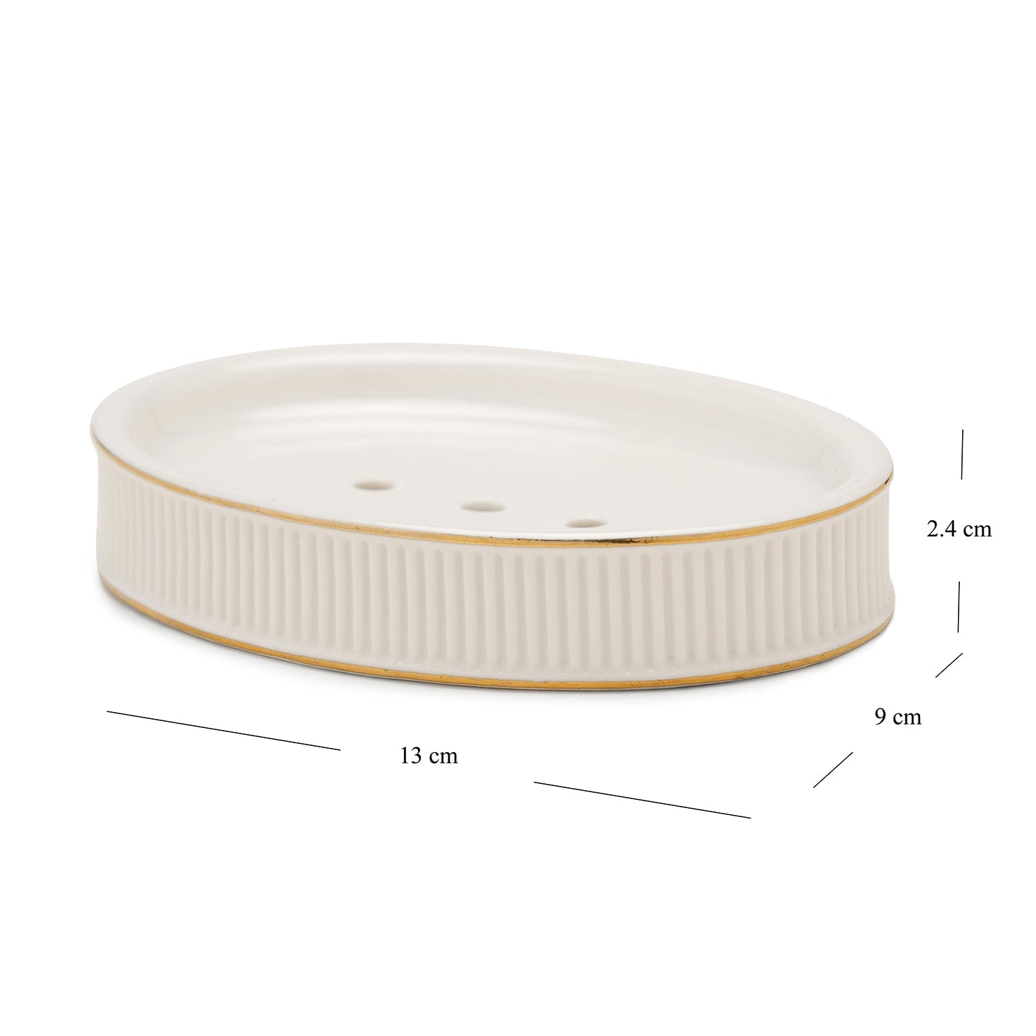 White Ribbed Porcelain Soap Dish