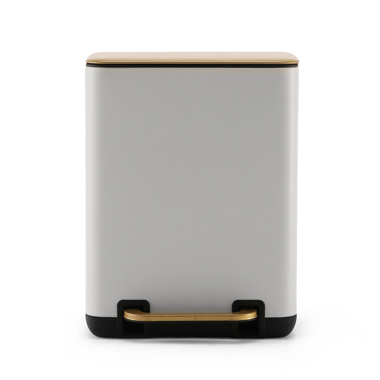 White Iron Pedal Rectangular Dustbin With Lid - Small