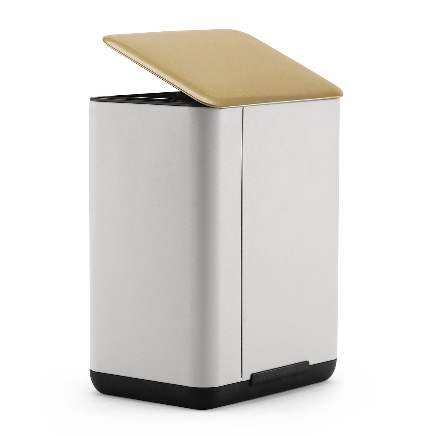 White Iron Pedal Rectangular Dustbin With Lid - Small