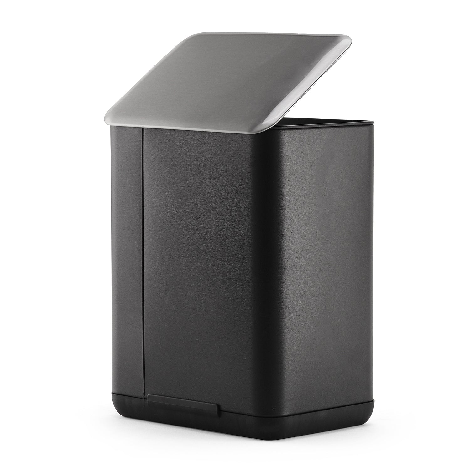 Black Iron Pedal Rectangular Dustbin with Lid - Small