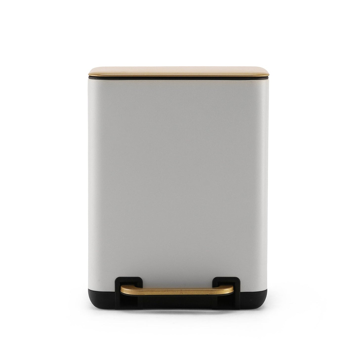 White Iron Pedal Rectangular Dustbin With Lid - Large