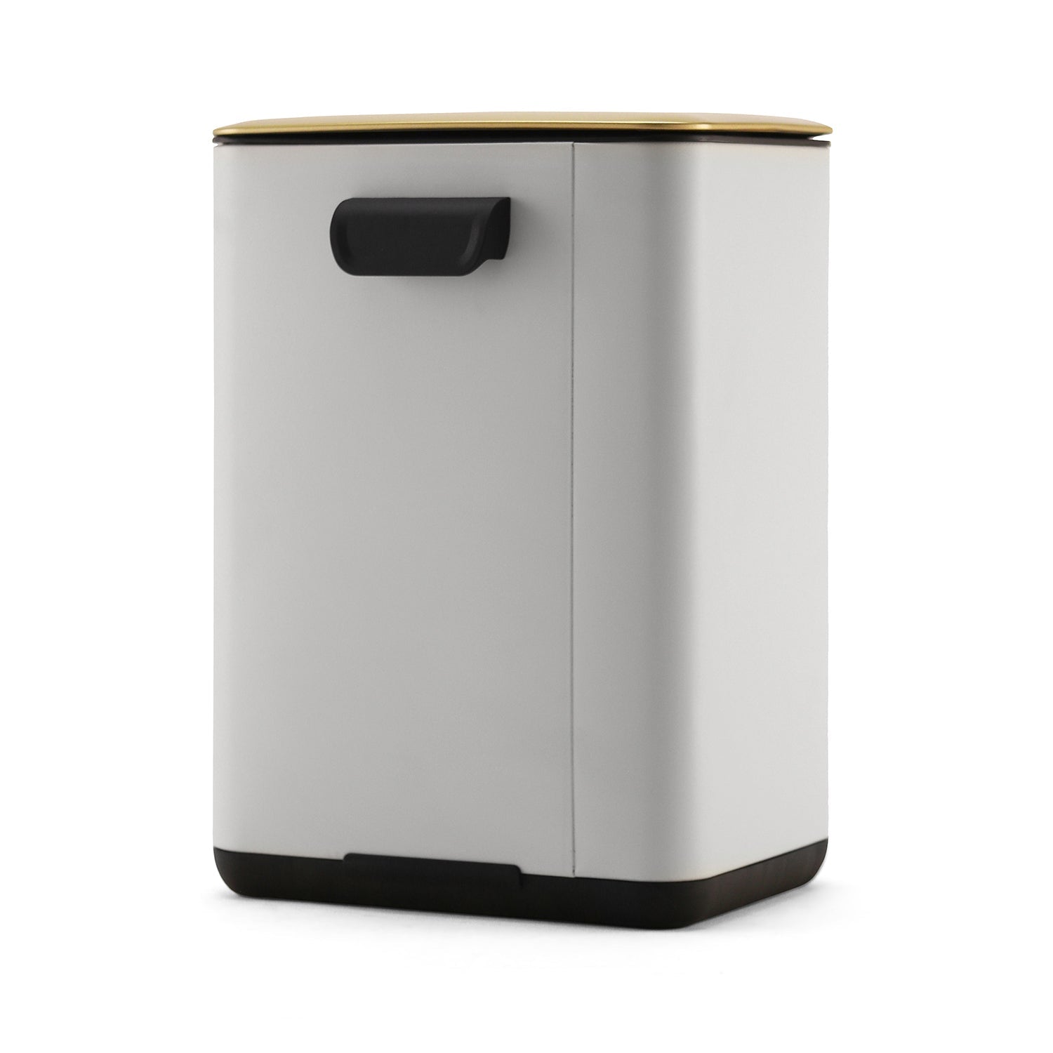 White Iron Pedal Rectangular Dustbin With Lid - Large