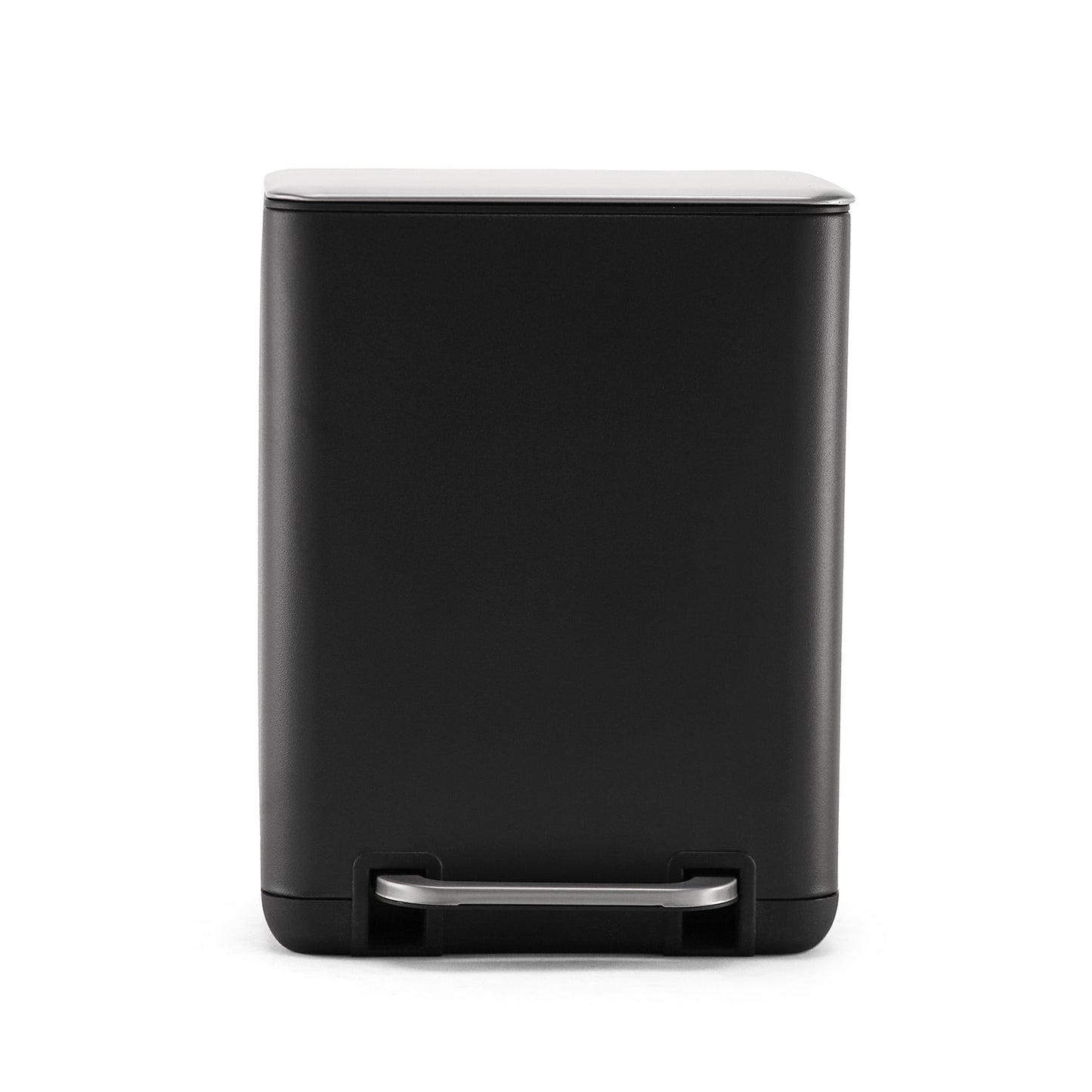 Black Iron Pedal Rectangular Dustbin With Lid - Large