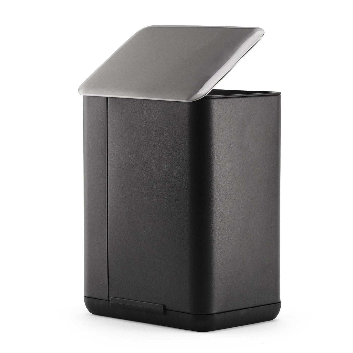 Black Iron Pedal Rectangular Dustbin With Lid - Large