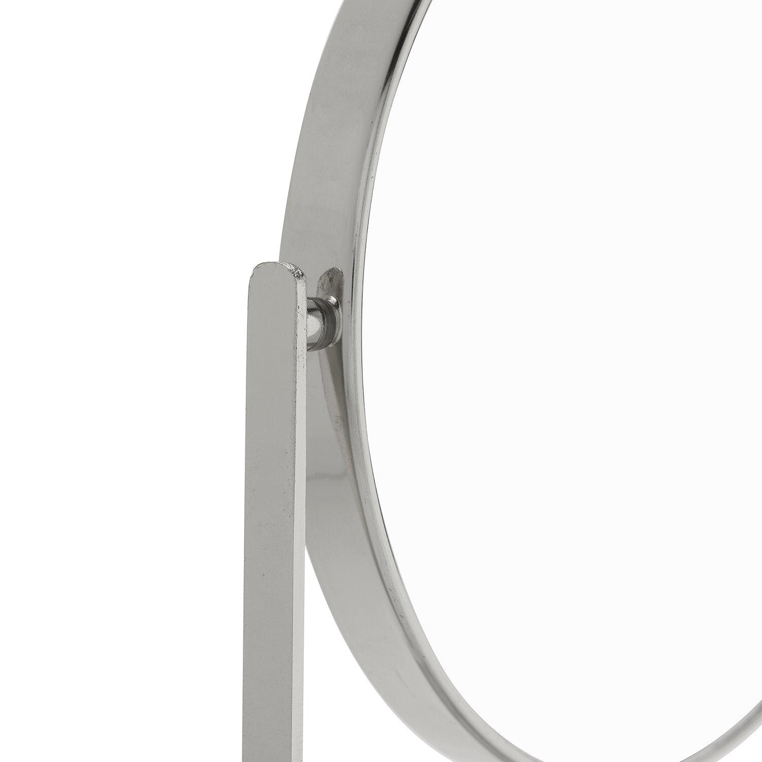 Silver Double Sided Vanity Mirror with Polyresin Base