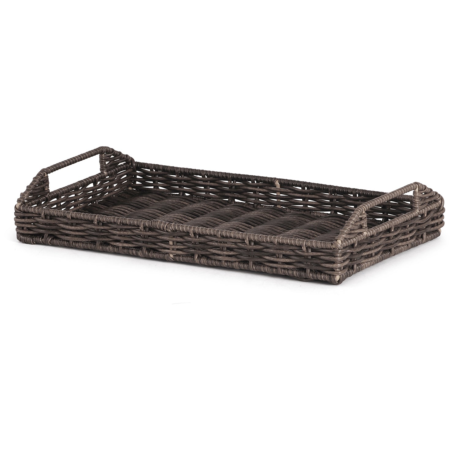 Brown Resin Wicker Tray