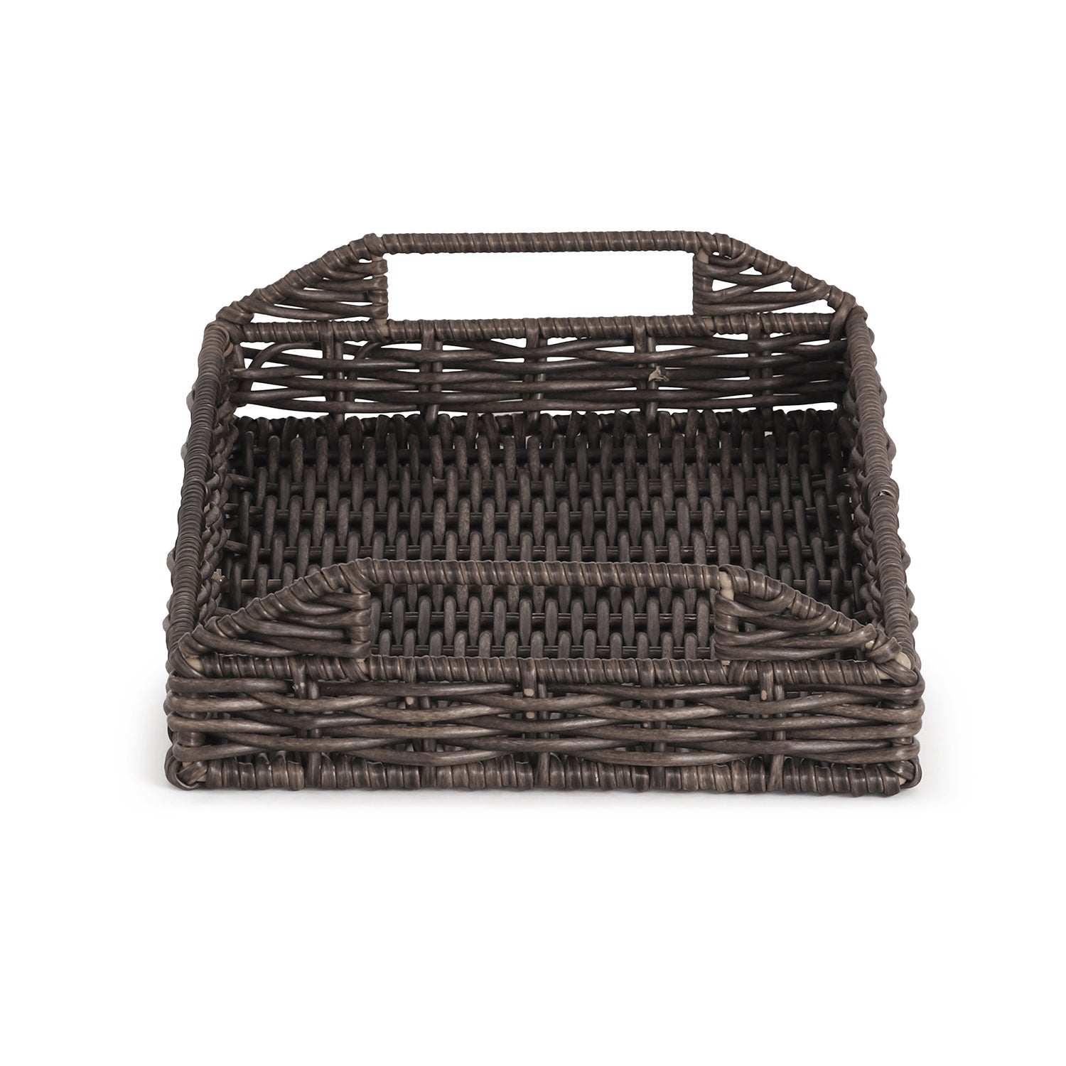 Brown Resin Wicker Tray