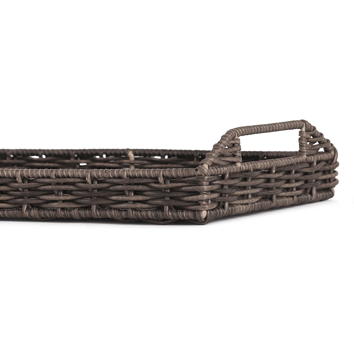 Brown Resin Wicker Tray