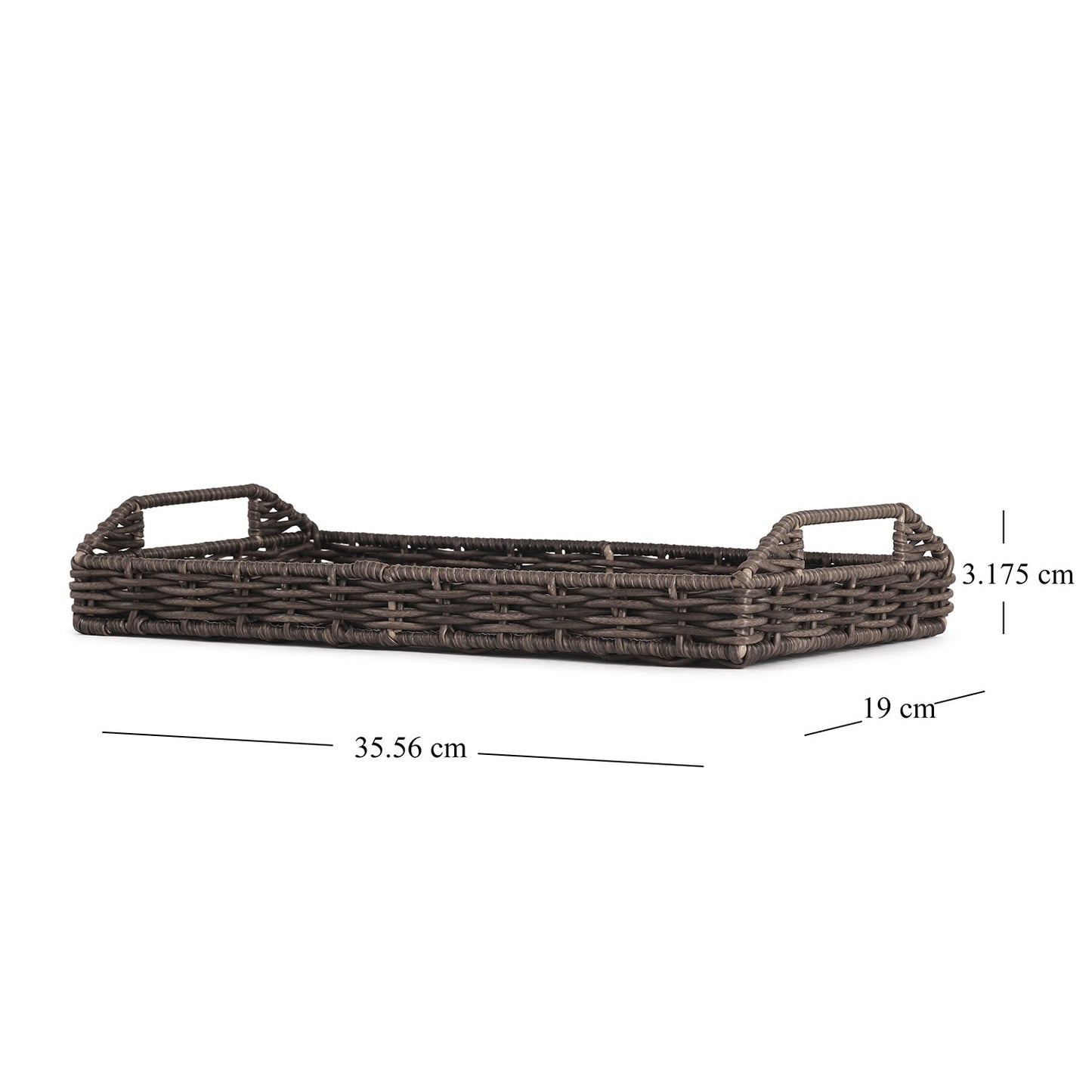 Brown Resin Wicker Tray