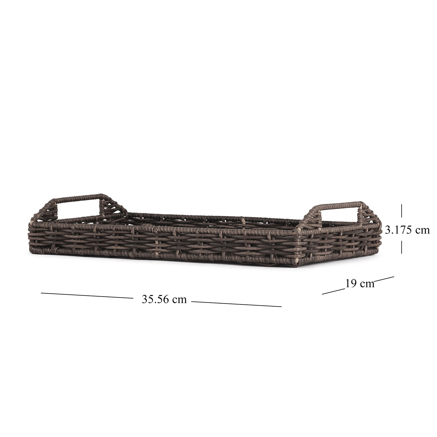 Brown Resin Wicker Tray