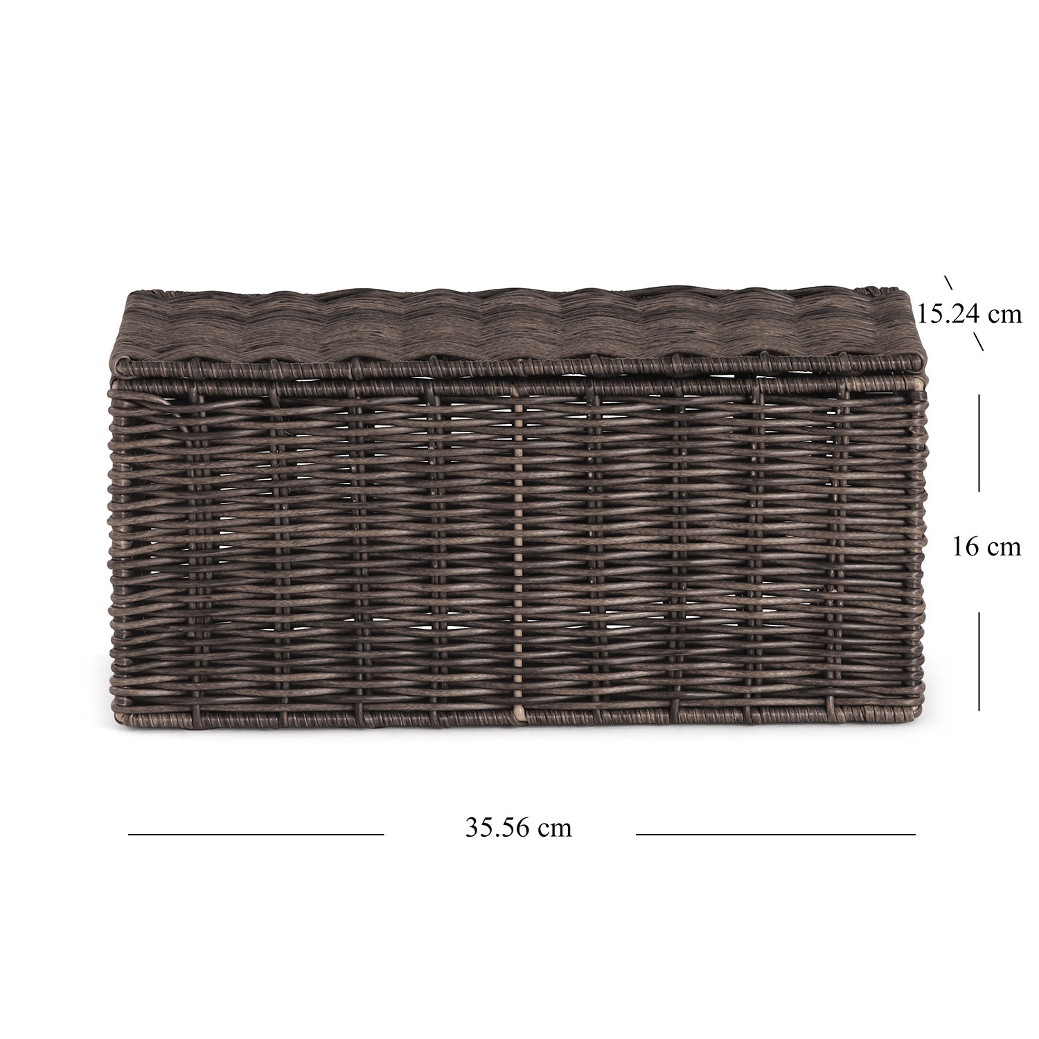 Brown Resin Wicker Tissue Roll Holder