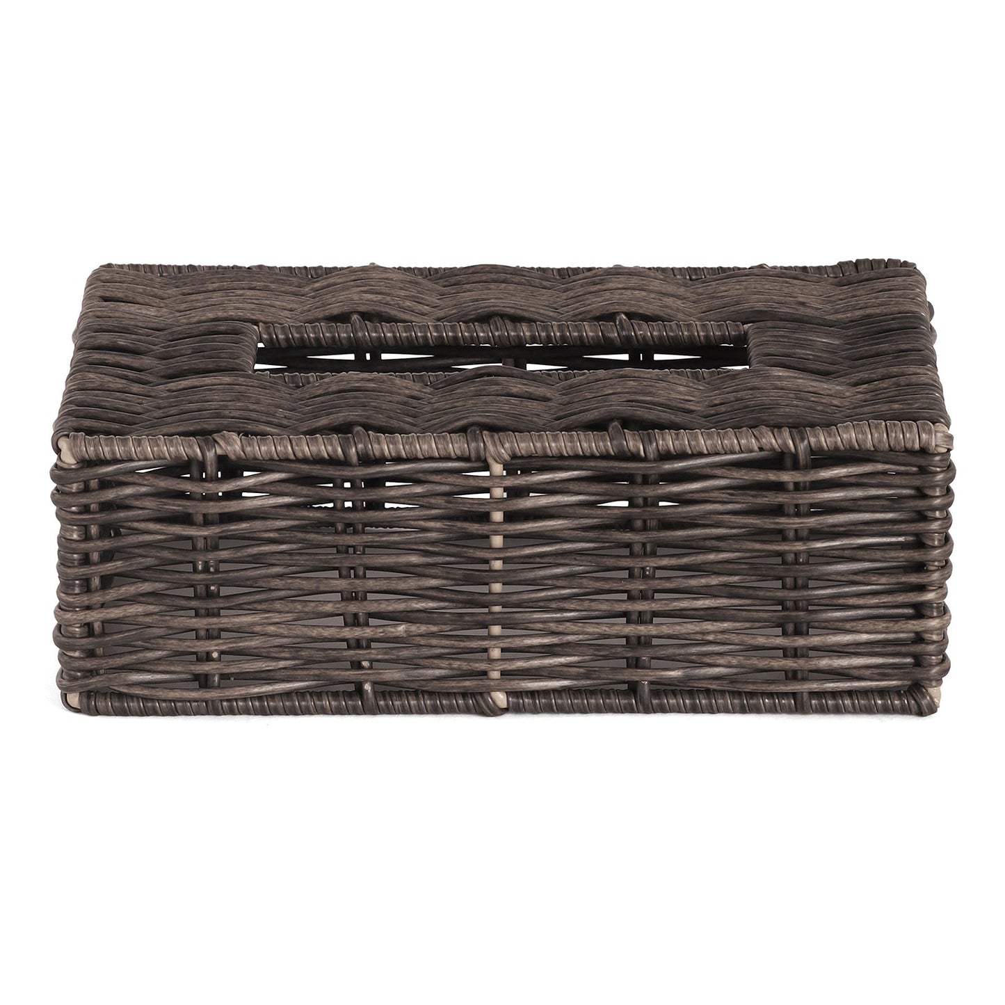 Brown Resin Wicker Tissue Cover