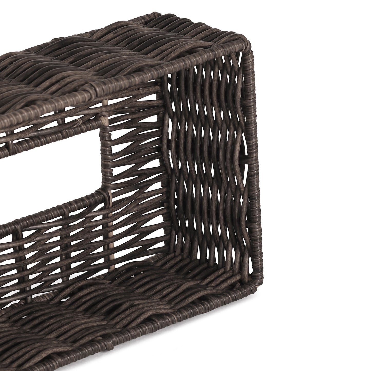 Brown Resin Wicker Tissue Cover