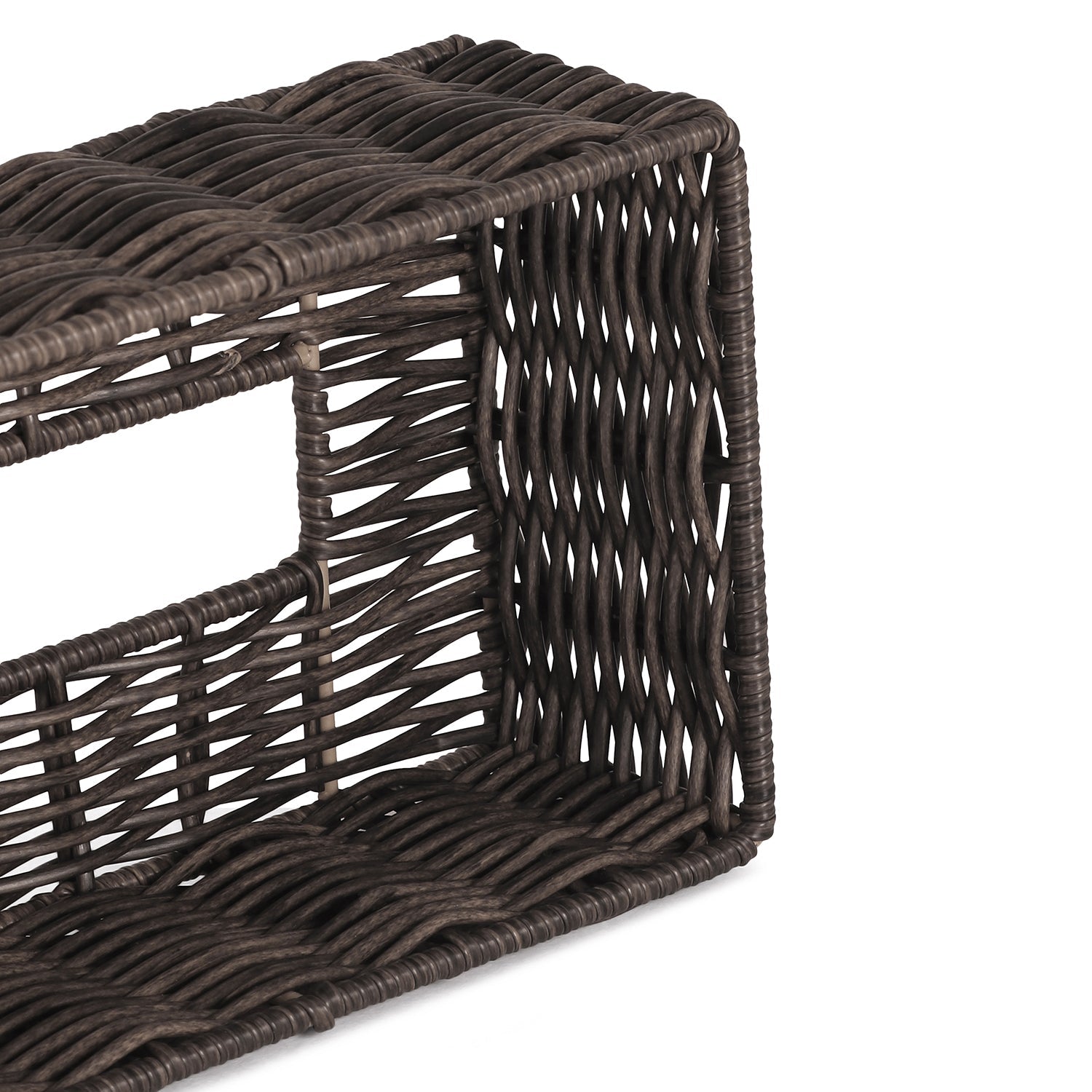 Brown Resin Wicker Tissue Cover