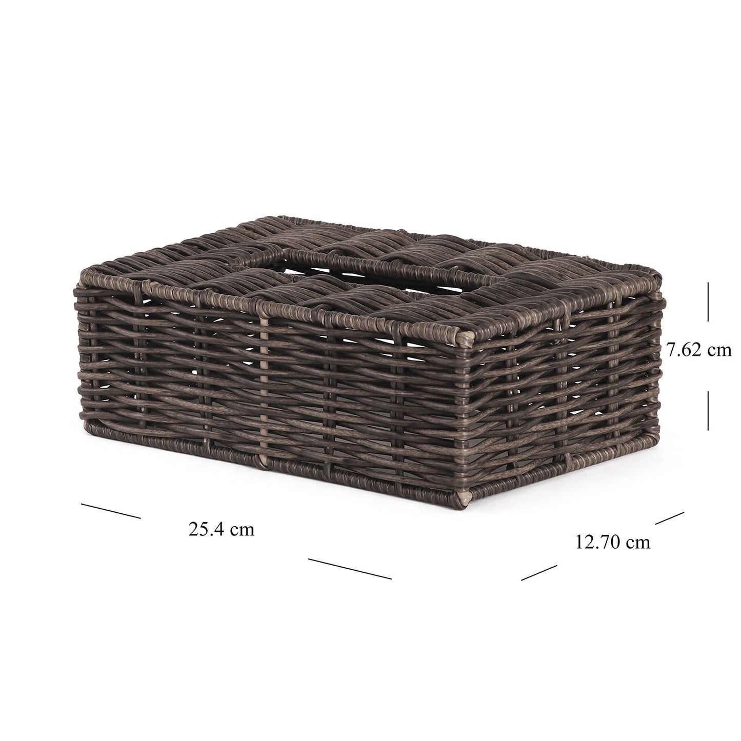 Brown Resin Wicker Tissue Cover