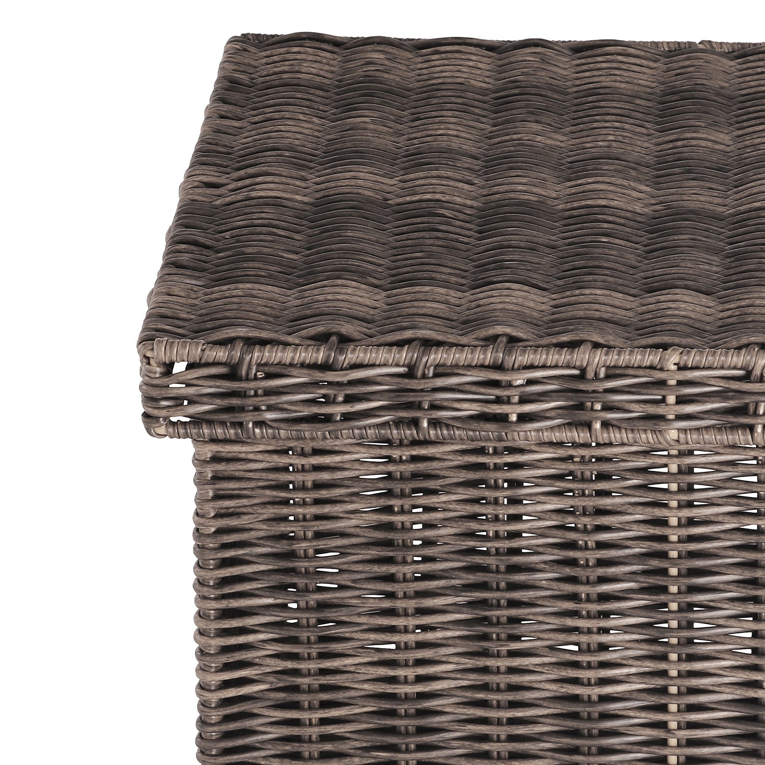 Brown Resin Wicker Multipurpose Storage Box With Lid