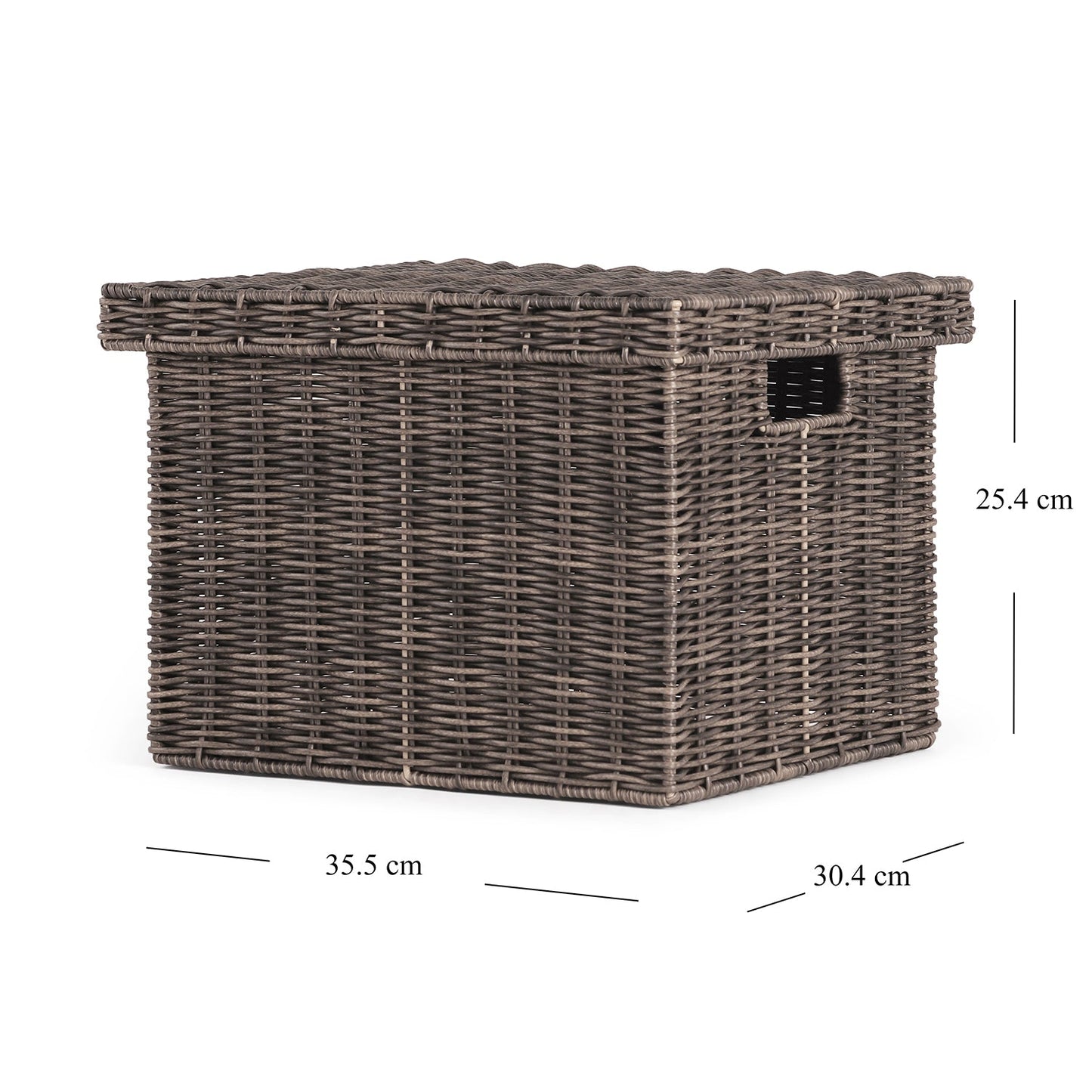Brown Resin Wicker Multipurpose Storage Box With Lid