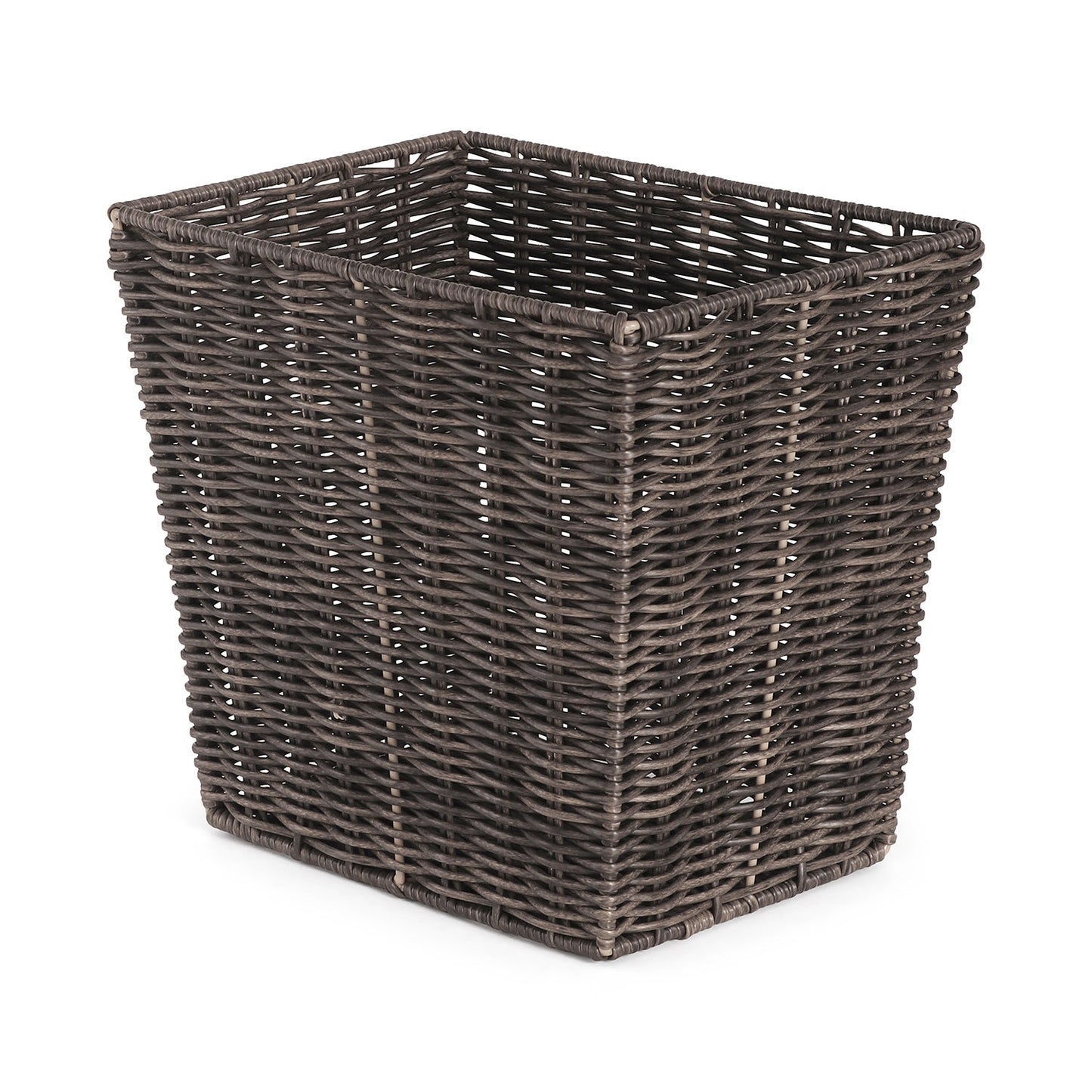 Brown Resin Wicker Tapered Utility Basket
